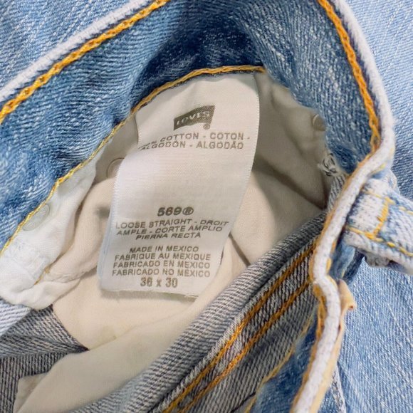 COPY - Levis 569 Jeans Mens 36x30 Blue Loose Fit Straight Leg Denim Pants Cowbo… - Picture 13 of 14